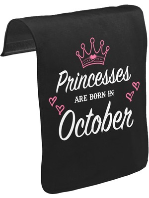 Lord T-Shirt T-Shirt T-Shirt Princess Born In October - Heart Unisex Siyah Tak-Çıkar Postacı Çanta Kapağı CK-1389