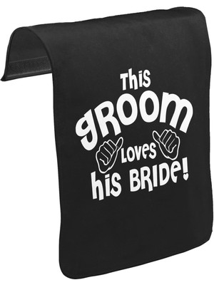 Lord T-Shirt T-Shirt T-Shirt Damat - Loves His Bride Unisex Siyah Tak-Çıkar Postacı Çanta Kapağı CK-1503