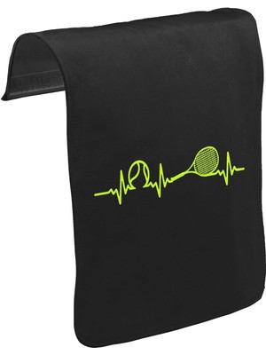 Lord T-Shirt T-Shirt T-Shirt Tenis - Heartbeat Unisex Siyah Tak-Çıkar Postacı Çanta Kapağı CK-1727