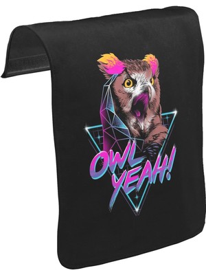 Lord T-Shirt T-Shirt T-Shirt Yeah - Baykuş Unisex Siyah Tak-Çıkar Postacı Çanta Kapağı CK-1687