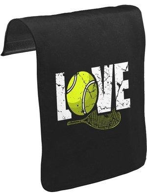 Lord T-Shirt T-Shirt T-Shirt Tenis - Love Raket ve Top Unisex Siyah Tak-Çıkar Postacı Çanta Kapağı CK-1728