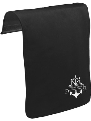 Lord T-Shirt T-Shirt T-Shirt Yat Kulübü - Çapa Logo Unisex Siyah Tak-Çıkar Postacı Çanta Kapağı CK-1734