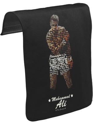 Lord T-Shirt T-Shirt T-Shirt Muhammad Ali - Hard Punch Unisex Siyah Tak-Çıkar Postacı Çanta Kapağı CK-1120