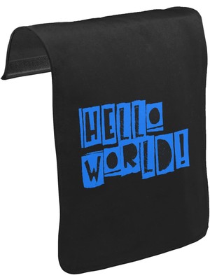 Lord T-Shirt T-Shirt T-Shirt Yazı - Hello World Unisex Siyah Tak-Çıkar Postacı Çanta Kapağı CK-1124