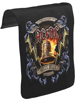 Lord T-Shirt T-Shirt T-Shirt Ac Dc Hells Bells Unisex Siyah Tak-Çıkar Postacı Çanta Kapağı Ck-5