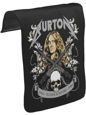 Lord T-Shirt T-Shirt T-Shirt Cliff Burton - To Live Is To Die Unisex Siyah Tak-Çıkar Postacı Çanta Kapağı CK-1214