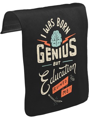 Lord T-Shirt T-Shirt T-Shirt Yazı - Genius Unisex Siyah Tak-Çıkar Postacı Çanta Kapağı CK-1318