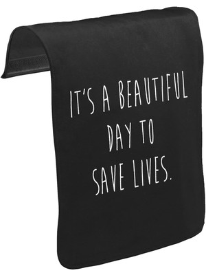 Lord T-Shirt T-Shirt T-Shirt Grey's Anatomy - Save Lives Unisex Siyah Tak-Çıkar Postacı Çanta Kapağı CK-1322