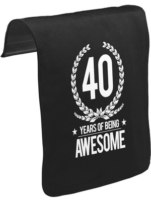 Lord T-Shirt T-Shirt T-Shirt Awesome 40 Years Unisex Siyah Tak-Çıkar Postacı Çanta Kapağı CK-1748