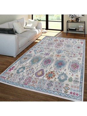Rovigo Home Dijital Baskı Yıkanabilir Kaymaz Taban Salon Halısı