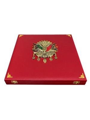 Artuğ Tesbih Tesbih Kutusu 11 Li Kırmızı Osmanlı Devlet Armalı