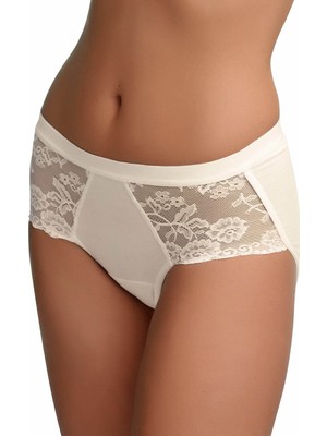 Private Büyük Beden Dantelli Krem Slip 1311
