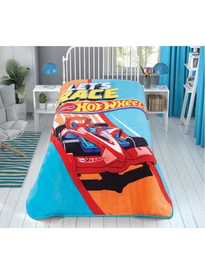 Taç Lisanslı Hot Wheels Racing Tek Kişilik Battaniye