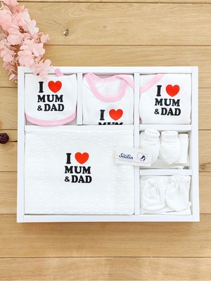 Sitilin Kız Bebek I Love Mum & Dad Hastane Çıkışı  10 Lu  Set