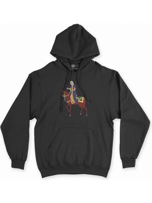 Cix Cix Osmanlı Kadını Siyah Kapşonlu Sweatshirt Hoodie