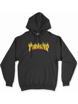 Cix Cix Thrasher Siyah Kapşonlu Sweatshirt Hoodie