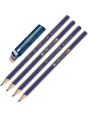 Faber-Castell 2B Dereceli Resim Kalemi Kolay Açılır Uç Kırılmasına Dayanıklı 4'lü Mavi