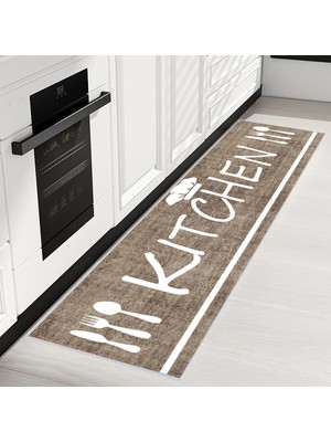 Rovigo Home Dijital Baskı Yıkanabilir Kaymaz Taban Mutfak Halısı