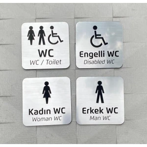 Kadın & Erkek & Engelli Wc & Wc Yönlendirme Seti