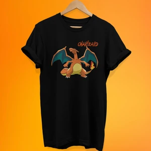 Pokemon Charizard Baskılı %100 Pamuk Oversize T-Shirt Büyük Beden Tişört