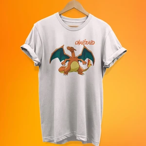Pokemon Charizard Baskılı %100 Pamuk Oversize T-Shirt Büyük Beden Tişört