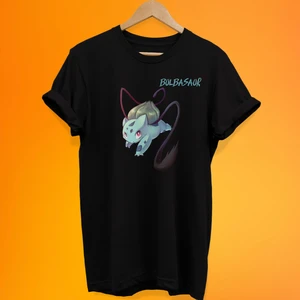 Pokemon Bulbasaur Baskılı %100 Pamuk Oversize T-Shirt Büyük Beden Tişört