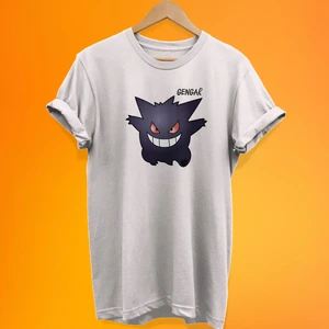 Pokemon Gengar Baskılı %100 Pamuk Oversize T-Shirt Büyük Beden Tişört