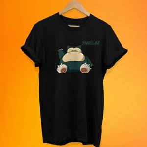 Pokemon Snorlax Baskılı %100 Pamuk Oversize T-Shirt Büyük Beden Tişört