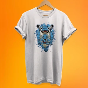 Pokemon Squirtle Evrim Baskılı %100 Pamuk Oversize T-Shirt Büyük Beden Tişört
