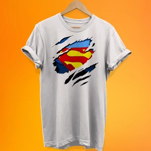 Superman Baskılı %100 Pamuk Oversize T-Shirt Büyük Beden Tişört