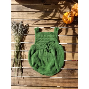 Handmade  Pamuk El Örgüsü Bebek Kısa Kol Tulum, Yeni Doğan Hastane Eve Dönüş Kıyafeti