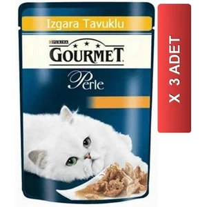 Gourmet Gold Gourmet Perle Izgara Tavuklu Yaş Kedi Maması 85 Gram 3'lü