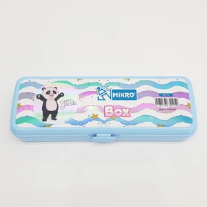 M-70 Tek Bölmeli Panda Temalı Kalem Kutusu Mavi
