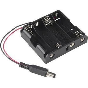 4'lü Aa Pil Yuvası - Barrel Jack Çıkışlı