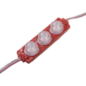 3W Mercekli Modül 3'lü LED - Kırmızı 12V