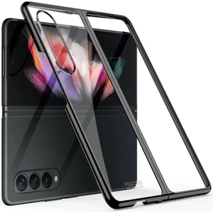 Samsung Galaxy Z Fold 3 Kılıf Premium Kapak Tam Uyumlu 2 Parça Metalik Renk Ultra Ince Electroplate