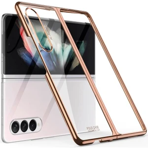 Samsung Galaxy Z Fold 3 Kılıf Premium Kapak Tam Uyumlu 2 Parça Metalik Renk Ultra Ince Electroplate