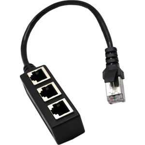 RJ45 1 Ila 3 Ethernet Lan Ağ Kablosu Splitter 3 Yollu Genişletici Adaptörü (Yurt Dışından)