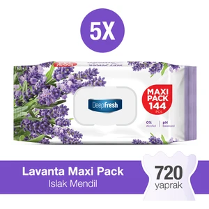 Deep Fresh Maxi Pack Islak Mendil Lavanta 5 x 144 Yaprak