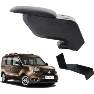 3 Tıkla Fiat Doblo 2016 Delmesiz Çelik Ayaklı Siyah Kolçak Kol Dayama
