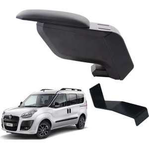 3 Tıkla Fiat Doblo 2012 Delmesiz Çelik Ayaklı Siyah Kolçak Kol Dayama