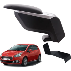 3 Tıkla Fiat Punto 2013 Delmesiz Çelik Ayaklı Gri-Siyah Kolçak Kol Dayama
