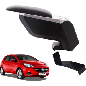 3 Tıkla Opel Corsa E 2014 Delmesiz Çelik Ayaklı Gri-Siyah Kolçak Kol Dayama