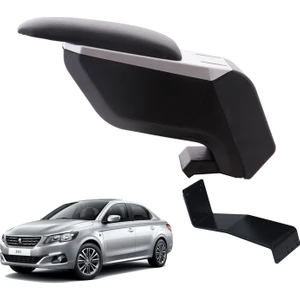 3 Tıkla Peugeot 301 2016 Delmesiz Çelik Ayaklı Gri-Siyah Kolçak Kol Dayama