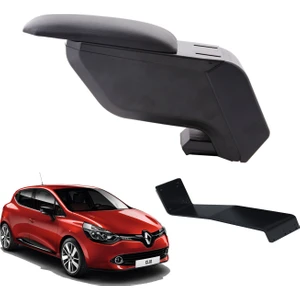 3 Tıkla Renault Clio 4 Hb 2019 Delmesiz Çelik Ayaklı Siyah Kolçak Kol Dayama