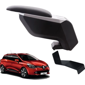 3 Tıkla Renault Clio 4 Sw 2014 Delmesiz Çelik Ayaklı Gri-Siyah Kolçak Kol Dayama