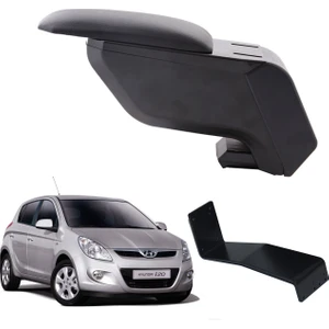 3 Tıkla Hyundai I20 2010 Delmesiz Çelik Ayaklı Gri-Siyah Kolçak Kol Dayama