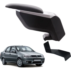 3 Tıkla Fiat Albea 2005  Delmesiz Çelik Ayaklı Gri-Siyah Kolçak Kol Dayama