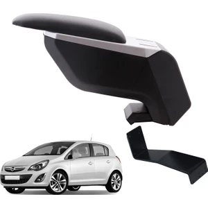 3 Tıkla Opel Corsa D 2012 Delmesiz Çelik Ayaklı Gri-Siyah Kolçak Kol Dayama