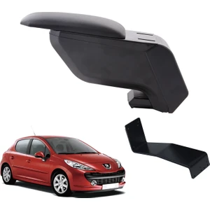 3 Tıkla Peugeot 207 2010 Delmesiz Çelik Ayaklı Siyah Kolçak Kol Dayama